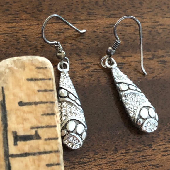Brighton pave Swarovski crystal teardrop dangle earrings - Picture 10 of 11